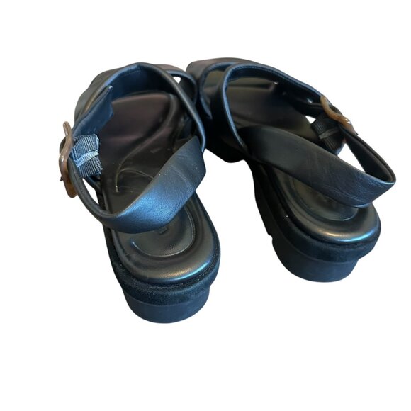 Vince Bowie Platform Sandals Strappy Black Leather Square Toe Size 9 Women's - Picture 5 of 10